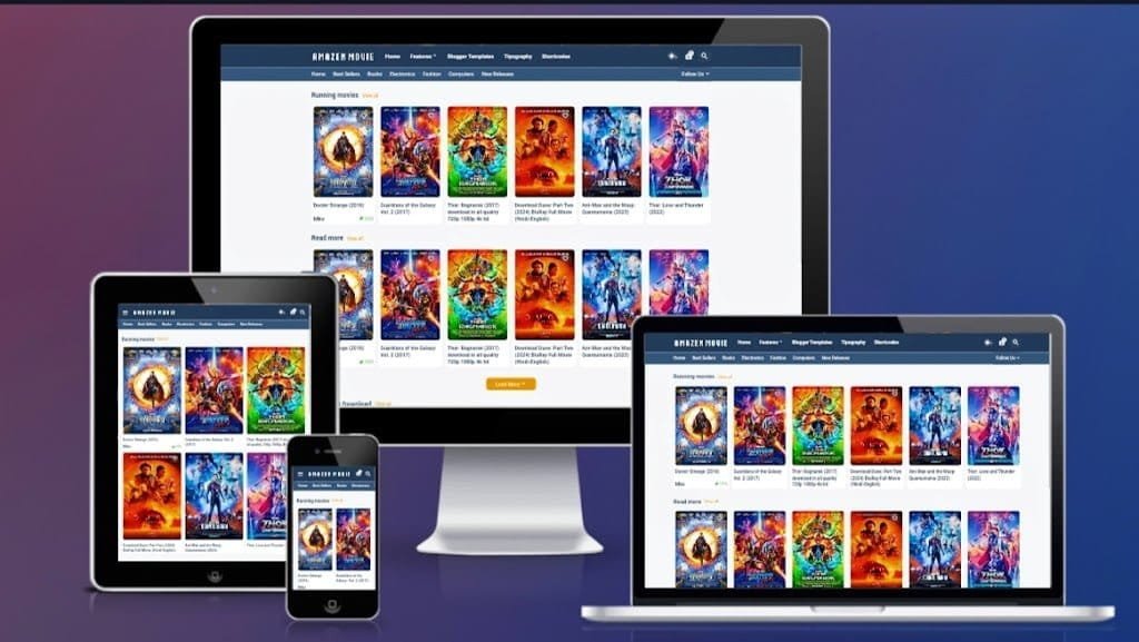 Amazen movie blogger template for movies