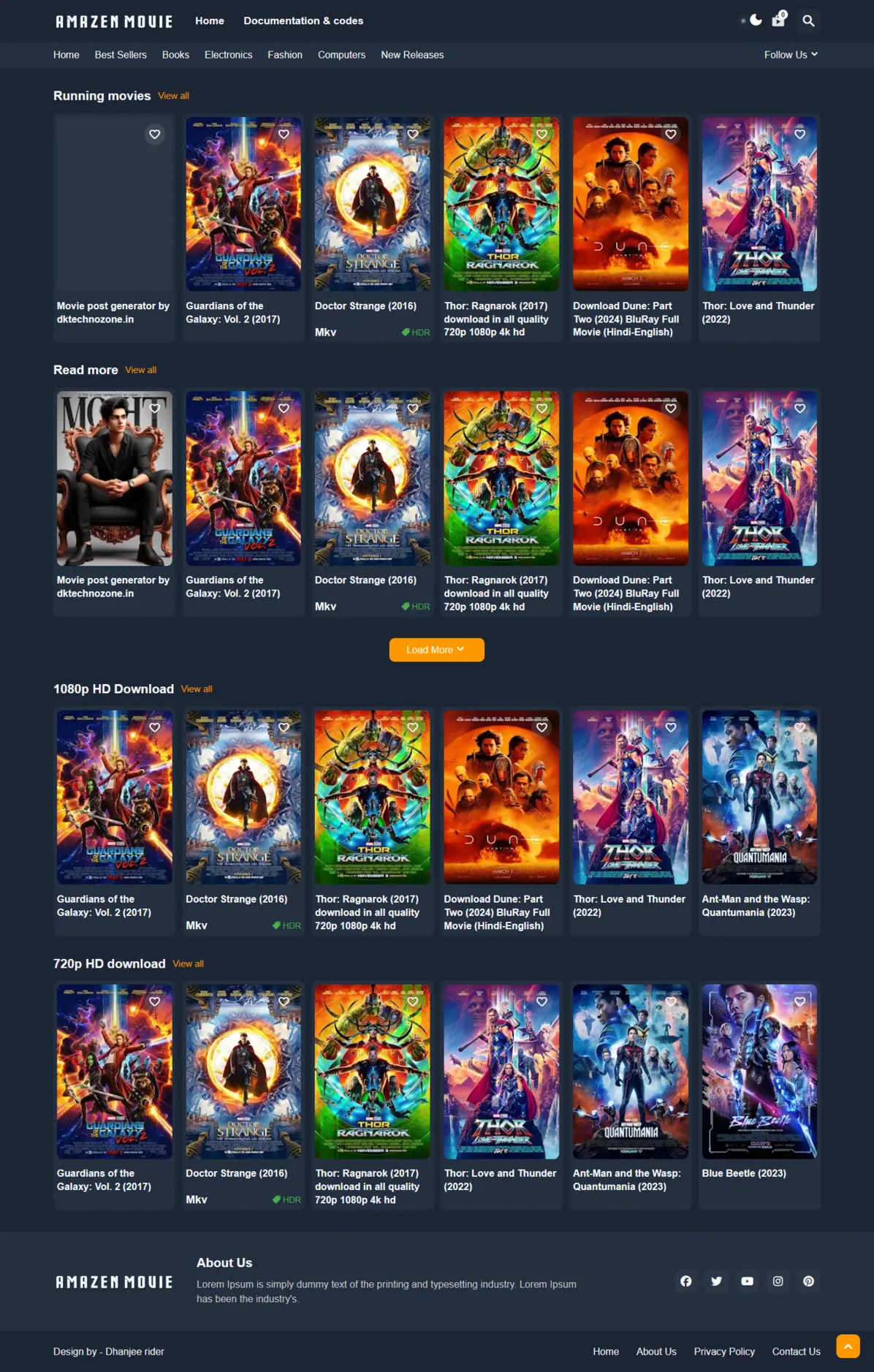 amazen movies blogge theme Amazen movie blogger template for movies