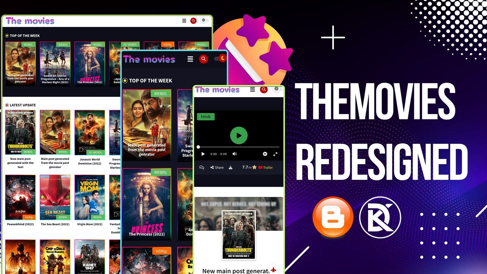 The Movies Redesigned Blogger Template