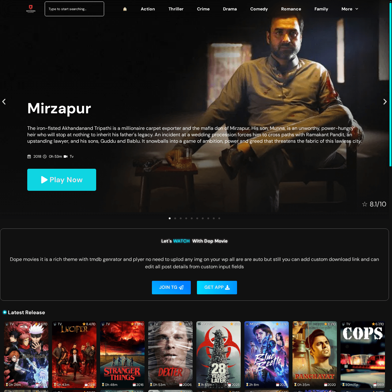 Dope Movie WordPress Theme