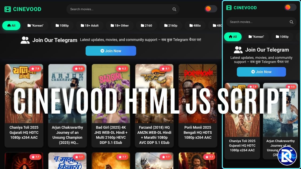 Cinevood html script Cinevood content blogger script live scraping