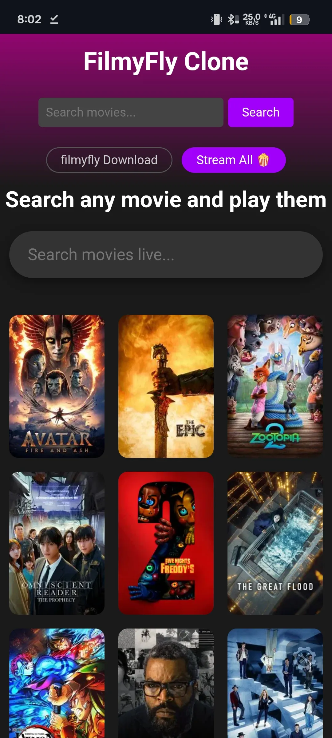 FilmyFly – Live Scraper with Direct Download and TMDB Global Player